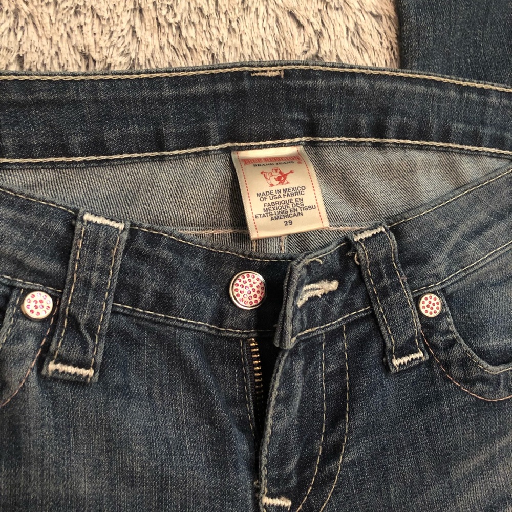 🎀True Religion Pink Rhinestone Jeans - Picture 7 of 7